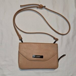 Nine West Crossbody Shoulder Bag Purse Clutch/Wallet -Tan/Cream Color- Beautiful